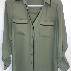 Button Down- Quarter Sleeve- Green Shirt